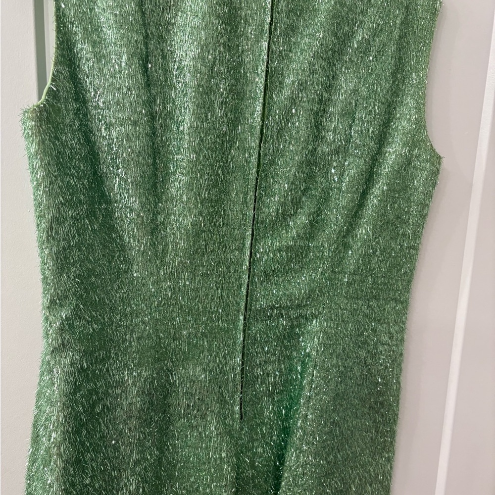 Vintage Green Tinsel Maxi Dress - Picture 5 of 7